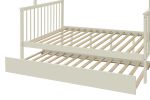 Twin over Full Stairway Bunk Bed with Trundle,Cream