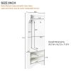ON-TREND Minimalist Corner Hall Tree with Shoe Bench, Versatile Entryway Coat Rack with 4 Hooks, Corner Cabinet with Adjustable Shelf for Hallway