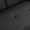 Sofa Bed with Armrest two holders WOOD FRAME, STAINLESS LEG, FUTON BLACK PVC