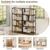 5 Tier Large Book Shelf, Bookcase Home Office Open Bookshelf,Shelves for Living Room, Office Shelf,Vintage Industrial Style Bookshelf with Metal Frame