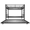 Heavy-duty Sturdy Meta Twin over Twin Bunk Bed/l/ Noise Reduced/ Safety Guardrail/No Box Spring Needed,Black