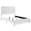 White Finish Queen Size Panel Bed Wooden Bedroom Furniture 1pc, Bed in a Box