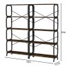 5 Tier Large Book Shelf, Bookcase Home Office Open Bookshelf,Shelves for Living Room, Office Shelf,Vintage Industrial Style Bookshelf with Metal Frame