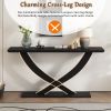 Mirod 57'' Modern Rustic Console Table with Cross-Leg Design,Sturdy Construction and Ample Surface Space,Perfect for Living Room or Bedroom