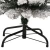 Slim Artificial Christmas Tree with Flocked Snow Green 5 ft PVC
