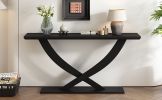 Mirod 57'' Modern Rustic Console Table with Cross-Leg Design,Sturdy Construction and Ample Surface Space,Perfect for Living Room or Bedroom