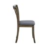 Wooden X Back Dining Chairs Set of 2, Modern Fabric Upholstered Kitchen Side 2PC Chairs, Cross Back Rubber Wood Farmhouse Dining Room Chair,OAK