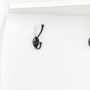 ON-TREND Minimalist Corner Hall Tree with Shoe Bench, Versatile Entryway Coat Rack with 4 Hooks, Corner Cabinet with Adjustable Shelf for Hallway