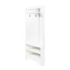 ON-TREND Minimalist Corner Hall Tree with Shoe Bench, Versatile Entryway Coat Rack with 4 Hooks, Corner Cabinet with Adjustable Shelf for Hallway