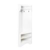 ON-TREND Minimalist Corner Hall Tree with Shoe Bench, Versatile Entryway Coat Rack with 4 Hooks, Corner Cabinet with Adjustable Shelf for Hallway