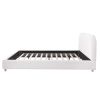 Queen Size Platform Bed with Boucle Fabric, Boucle Fabric Upholstered Platform Bed with Curve-Shaped Design Headboard, White, Easy Assembly