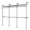 Industrial Pipe Clothing Rack, Reversible 118.3'' Clothes Rack for Hanging Clothes