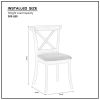 Wooden X Back Dining Chairs Set of 2, Modern Fabric Upholstered Kitchen Side 2PC Chairs, Cross Back Rubber Wood Farmhouse Dining Room Chair,OAK