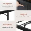 Twin Size Bed Frame Upholstered Platform Bed Frame with Storage Drawers, USB Ports, LED Lights, Upholstered Wingback Headboard, Rustic Brown