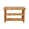 Acacia Wood Shoe Rack Bench Strong Weight Bearing Upto 200 LBS Best Ideas For Entryway Frontdoor Bathroom, Natural Color.