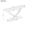 Mirod 57'' Modern Rustic Console Table with Cross-Leg Design,Sturdy Construction and Ample Surface Space,Perfect for Living Room or Bedroom