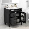 30'' Bathroom Vanity with Top Sink, Modern Bathroom Storage Cabinet with 2 Drawers and a Tipout Drawer, Single Sink Bathroom Vanity
