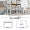 Rustic Minimalist Wood 5-Piece Dining Table Set with 4 X-Back Chairs for Small Places