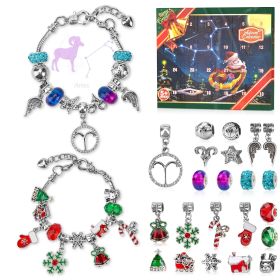 Advent Calendar 2024 Girls Zodiac Constellation Bracelet Making Kit, 24 Days Countdown Christmas Advent Calendar with 2 sets DIY Bracelets (Color: Normal)