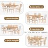 Vintage Traditional 7-Piece 82.7inch Extendable Dining Table Set with 23.6inch Removable Leaf