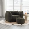 Soft Bean Bag Chair with High Resilient Foam(Chips)for living room and bedroom,Comfortable Square Lazy Sofa with Footstool, Cover for Adults to Gaming