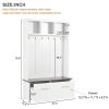 ON-TREND Versatile 4-in-1 Hall Tree with 6 Golden Hooks, Brown Wood Grain Bench with Multiple Storage Space