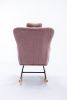 35.5 inch Rocking Chair, Soft Teddy Velvet Fabric Rocking Chair for Nursery