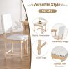 Vintage Traditional 7-Piece 82.7inch Extendable Dining Table Set with 23.6inch Removable Leaf
