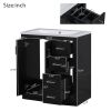 30'' Bathroom Vanity with Resin Sink Combo,Solid Wood Frame Bathroom Storage Cabinet, Freestanding Vanity Set with 3 Drawers& Soft Closing Doors