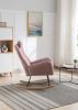 35.5 inch Rocking Chair, Soft Teddy Velvet Fabric Rocking Chair for Nursery