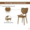 Vintage 7-Piece Dining Table Set with 6 Dining Chairs,Kitchen Table Set for 6 with Curved Back and Seat