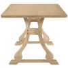 Retro 6-Piece Trestle Dining Table Set with Upholstered Dining Chairs and Dining Bench, Smooth Dining Backs for Dining Room, Living Room, Kitchen