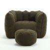 Soft Bean Bag Chair with High Resilient Foam(Chips)for living room and bedroom,Comfortable Square Lazy Sofa with Footstool, Cover for Adults to Gaming