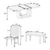 Contemporary 6-Pcs 78 inch Extendable Pedestal Dining Table Set with 18 inch Removable Leaf and Dining Bench, 4 Upholstered Dining Chairs