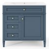 36'' Bathroom Vanity with Top Sink, Modern Bathroom Storage Cabinet with 2 Drawers and a Tipout Drawer, Single Sink Bathroom Vanity