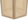 5-Piece Rattan Round Dining Table Set, Wood Table with Hexagonal Base and Upholstered Chairs for Dining Room, Kitchen,Indoor Use